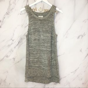 Lou & Grey || gray knit sleeveless sweater small
